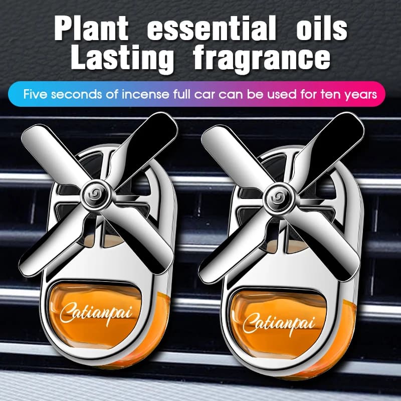 New Car Aromatherapy Air Freshener Rotating Propeller Vent Fragrance Aromatherapy Creative Mini Perfume Decoration Accessories