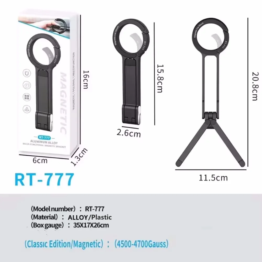 Foldable Phone Tripod Carabiner-Mounted For iPhone 16 15 14 Portable Dual-sided Magnetic Tripod Desk Mount Phone Handle Holder
