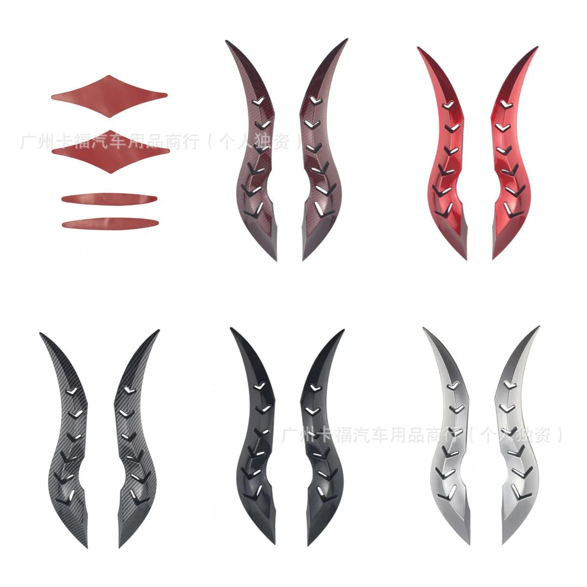 1 Pair Car Roof Dragon Horn Modification Creative Vehicle Head Decor No-Drill Install Accessories Universal for Sedan SUV Truck