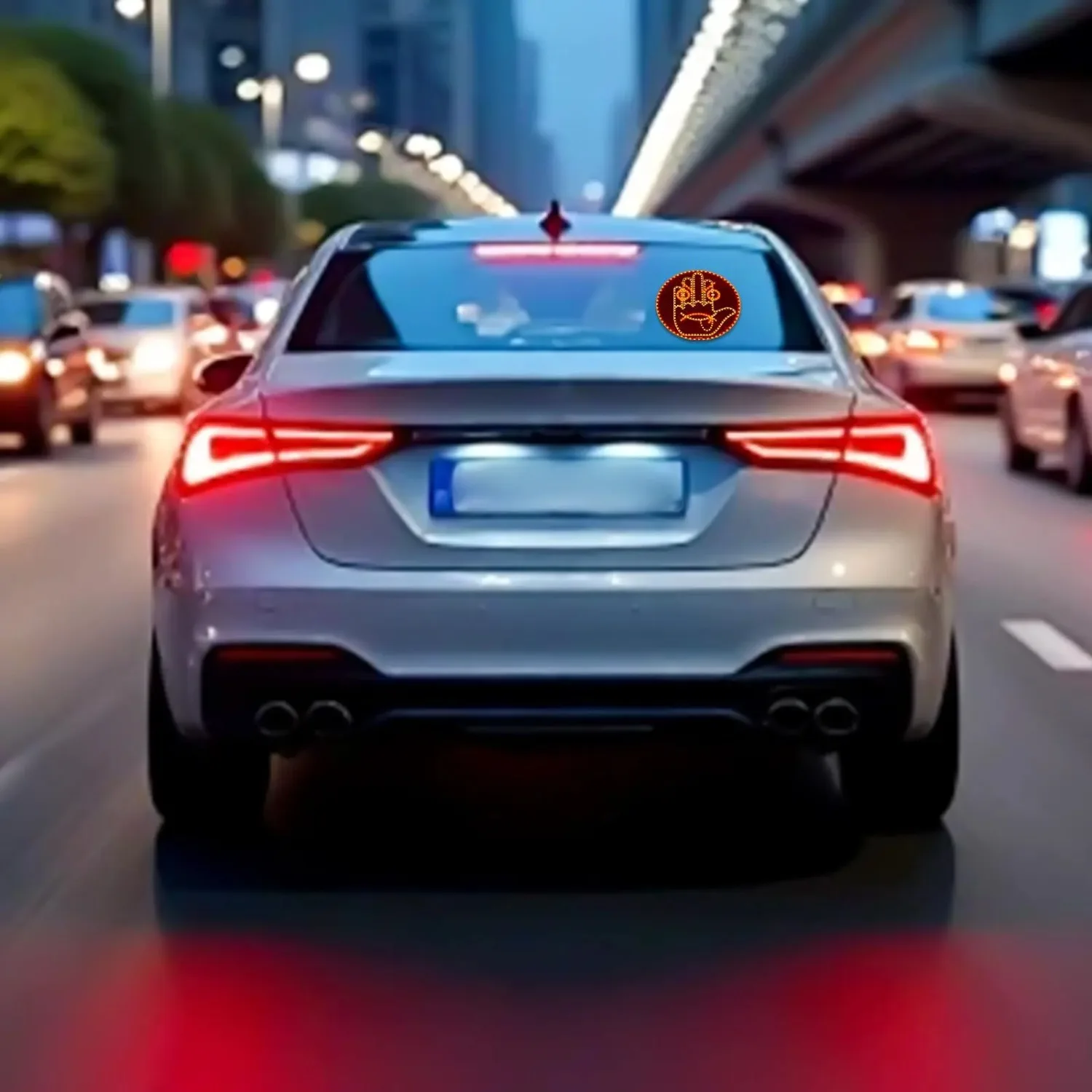 4-Finger &amp; 4-Expression Mode LED Sign Light with Remote Control – Car Rear Window Display for Safety &amp; Fun | Programmable Scrolling Text, Bright LED &amp; Easy Suction Mount | Ideal for Driving, Parties, Sports Events &amp; Roadside Emergencies