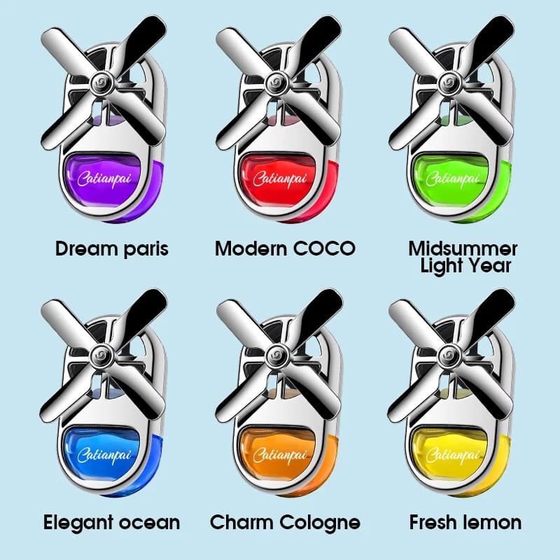 New Car Aromatherapy Air Freshener Rotating Propeller Vent Fragrance Aromatherapy Creative Mini Perfume Decoration Accessories