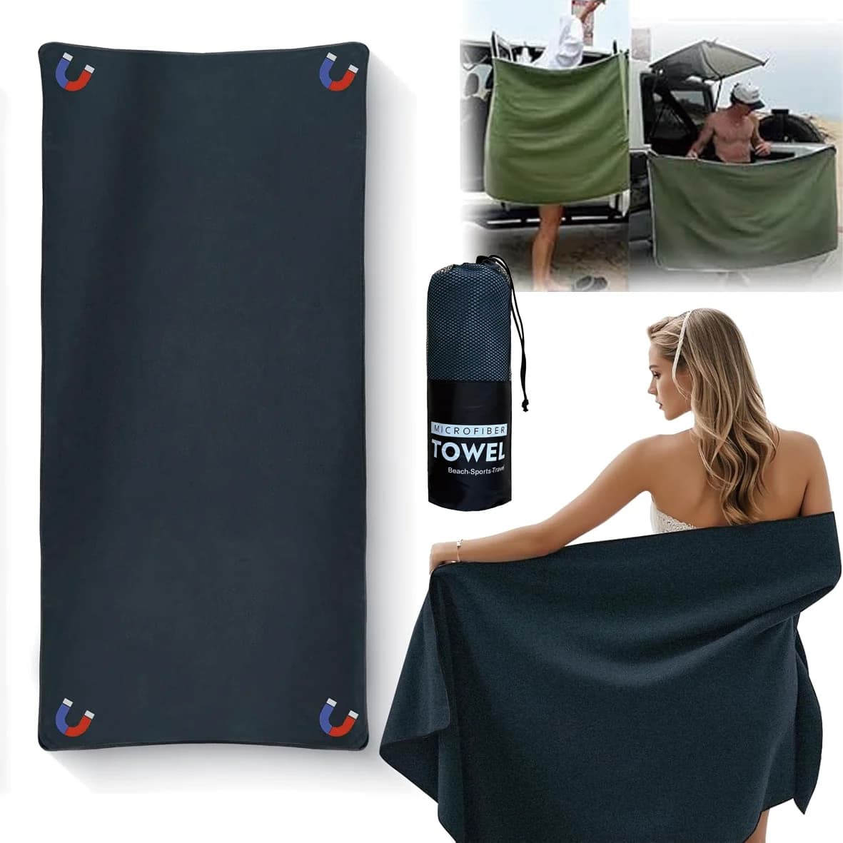 Outdoor Magnetic Towel Portable Practical for Outdoor Sports Swimming High Fashion Premium Quality Bath Towel
