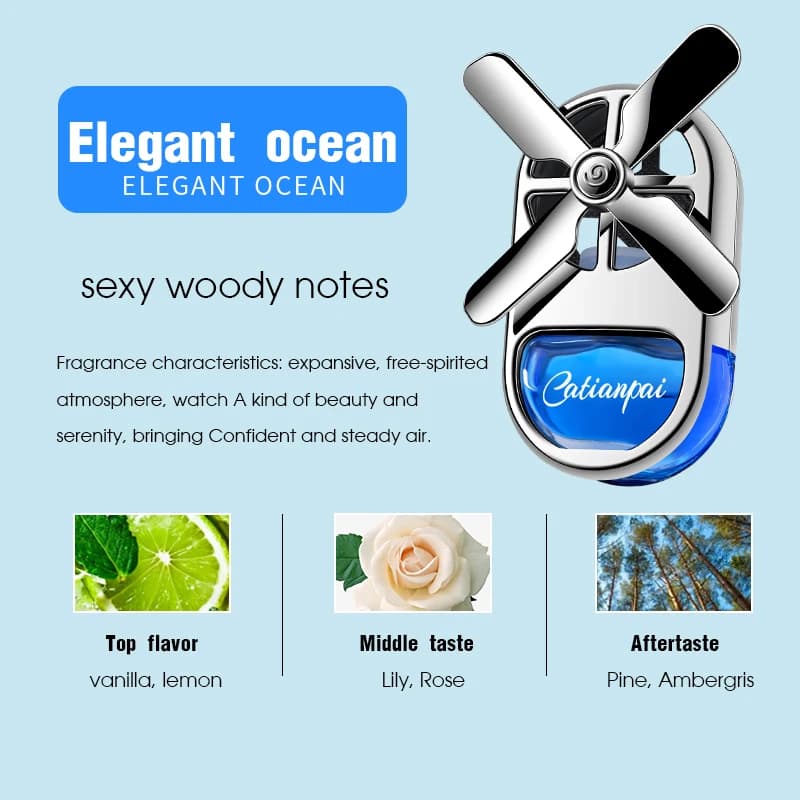 New Car Aromatherapy Air Freshener Rotating Propeller Vent Fragrance Aromatherapy Creative Mini Perfume Decoration Accessories