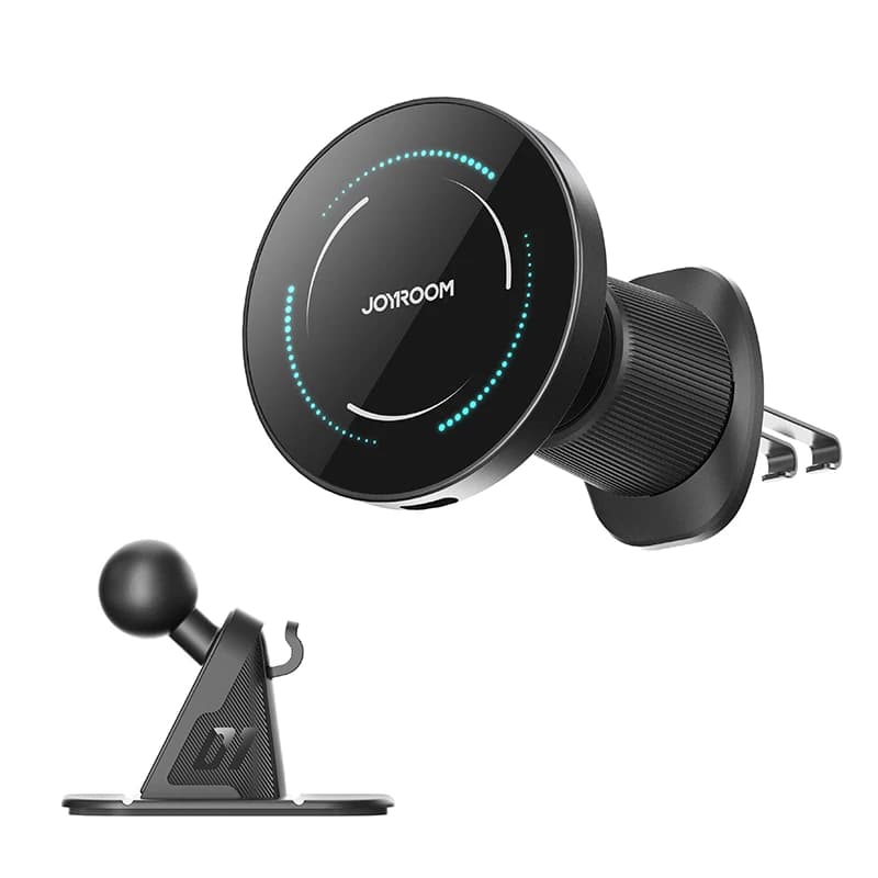 Joyroom Magnetic Car Phone Holder Mount Dashboard &amp; Air Vent Wirelees Charging Phone Holder For iPhone 16 15  14 13 12 JR-ZS502