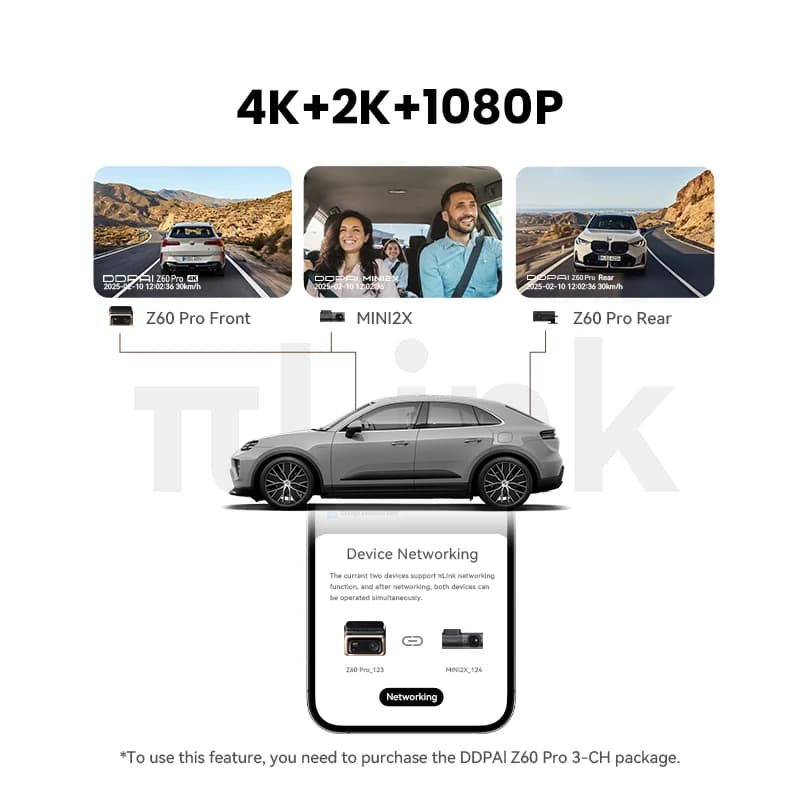 DDPAI 4K Dash Cam Z60 Pro HDR Support Front and Rear Interior Car Camera SONY STARVIS2 678 Sensor 5GHz Wi-Fi GPS ADAS 4G Car DVR