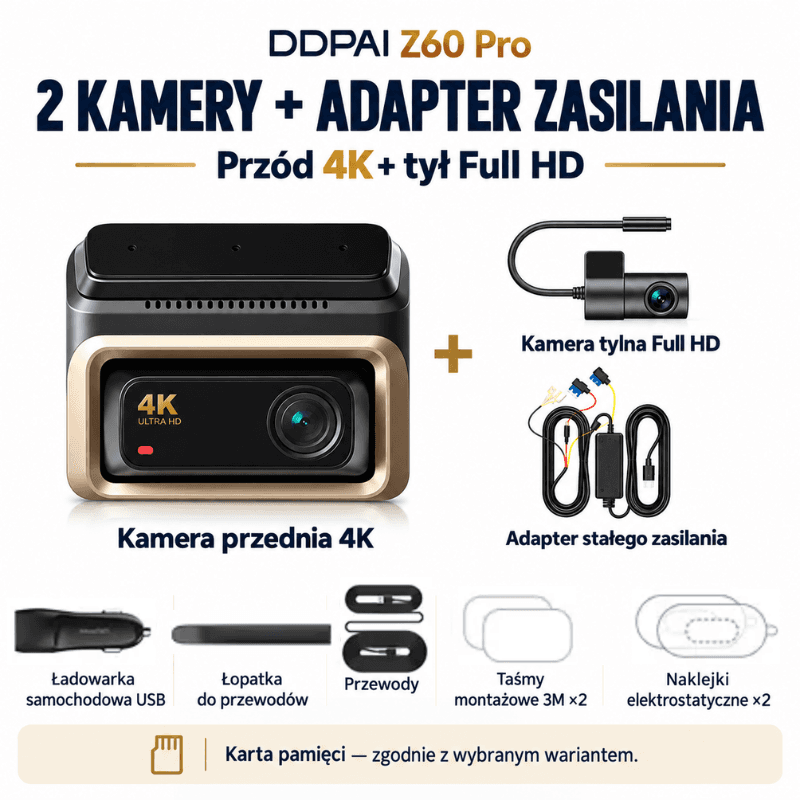 Kamera 24/7 wideo rejestrator Z60 Pro 4K przód-tył SONY STARVIS2 📹