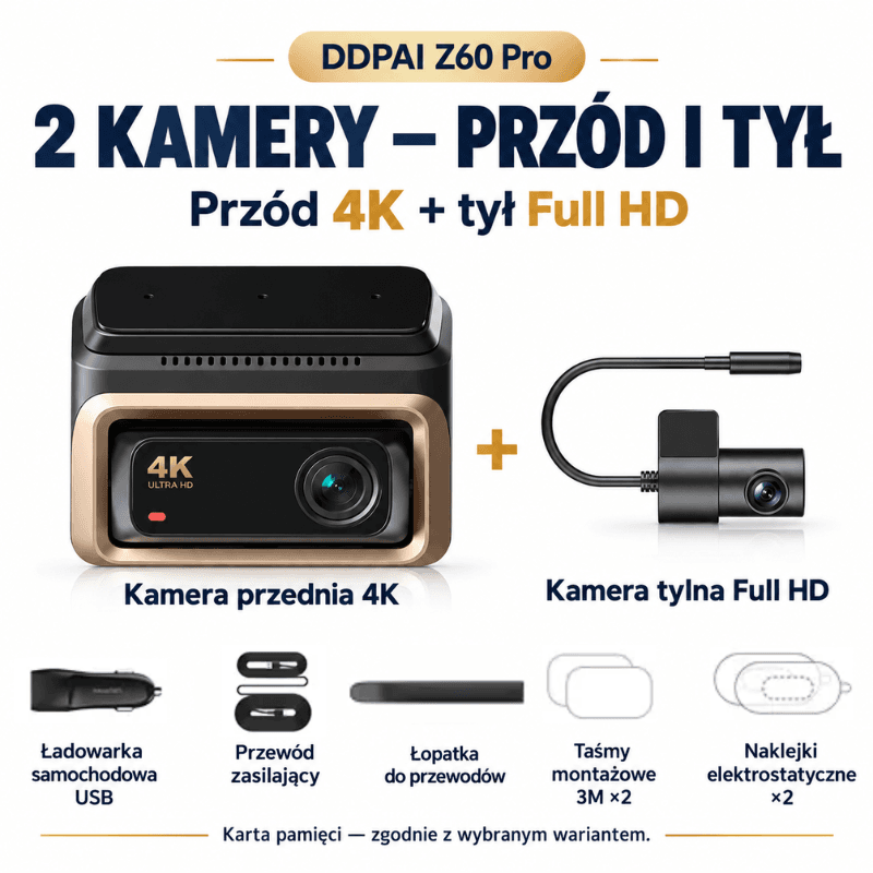 Kamera 24/7 wideo rejestrator Z60 Pro 4K przód-tył SONY STARVIS2 📹