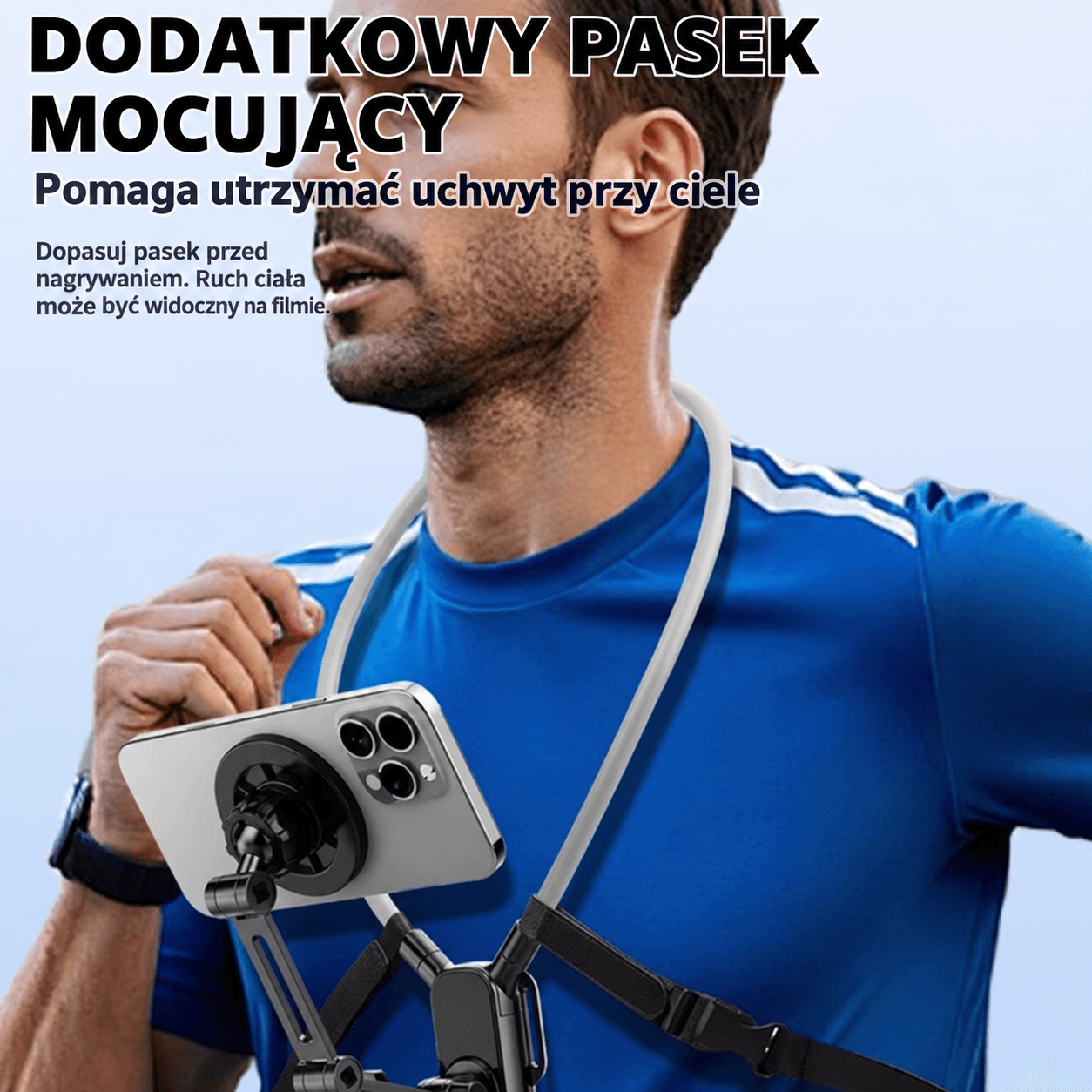 Uchwyt na szyję do telefonu – do nagrywania POV, składany