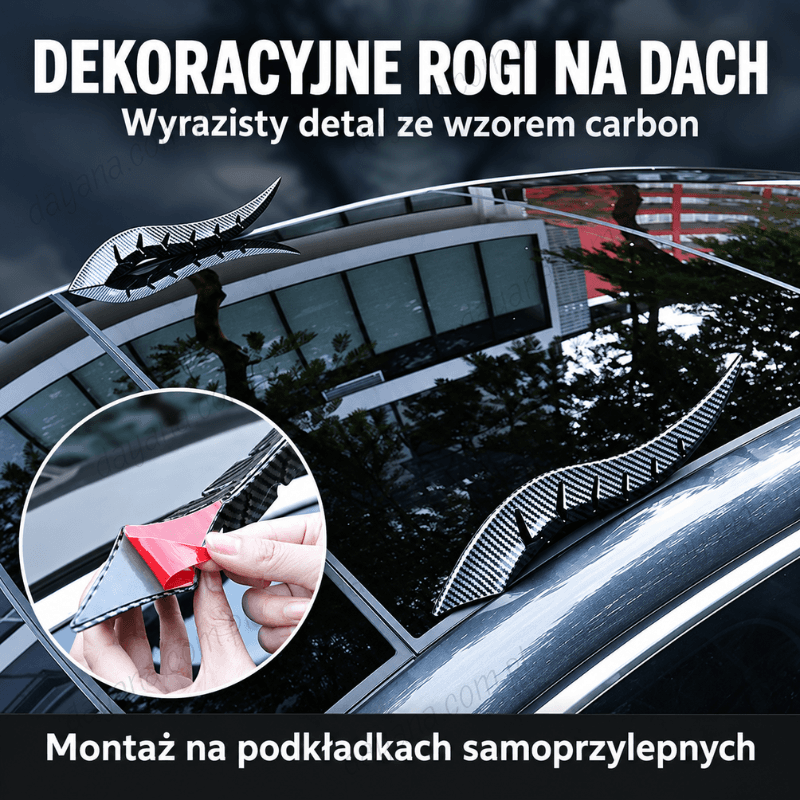 Smocze rogi na dach samochodu – zestaw 2 nakładek dekoracyjnych
