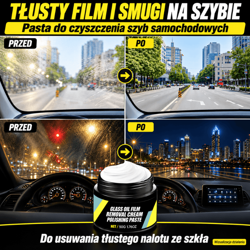Pasta do czyszczenia szyb samochodowych – do usuwania tłustego filmu